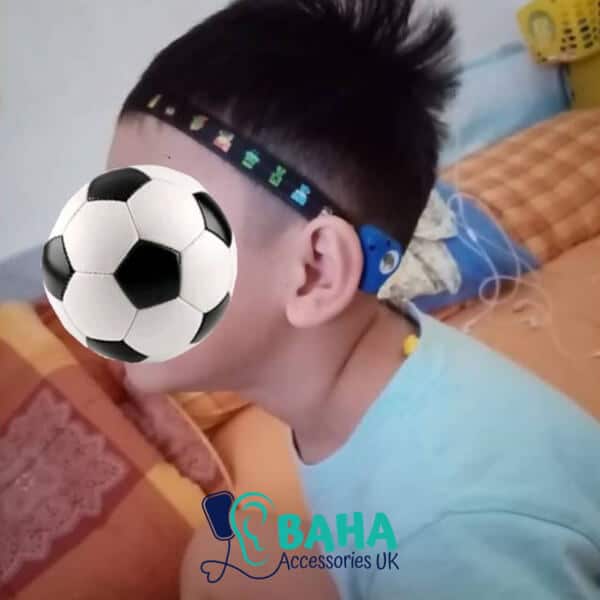 boy with blocks baha headband