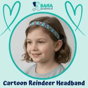 Cartoon Reindeer BAHA Headband (Cochlear BAHA, Oticon Ponto, Med-El Adhear)