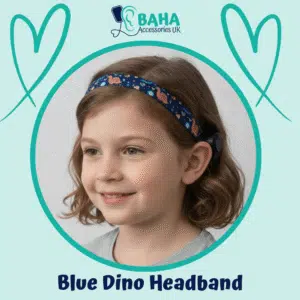 Blue Dino BAHA Headband (Cochlear BAHA, Oticon Ponto, Med-El Adhear)
