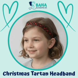 Christmas Tartan BAHA Headband (Cochlear BAHA, Oticon Ponto, Med-El Adhear)