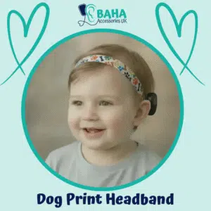 Dog Print BAHA Headband (Cochlear BAHA, Oticon Ponto, Med-El Adhear)