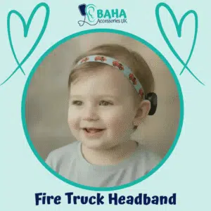 Fire Truck BAHA Headband (Cochlear BAHA, Oticon Ponto, Med-El Adhear)