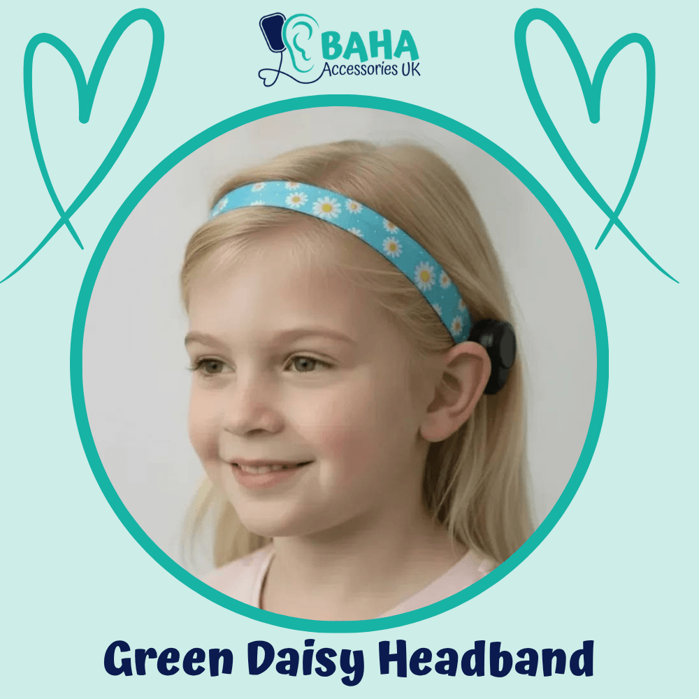 Green Daisy BAHA Headband (Cochlear BAHA, Oticon Ponto, Med-El Adhear)