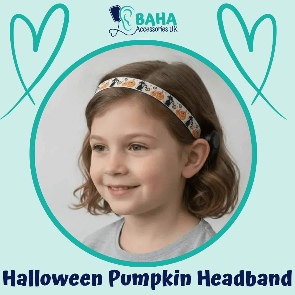 Halloween Pumpkin BAHA Headband (Cochlear BAHA, Oticon Ponto, Med-El Adhear)