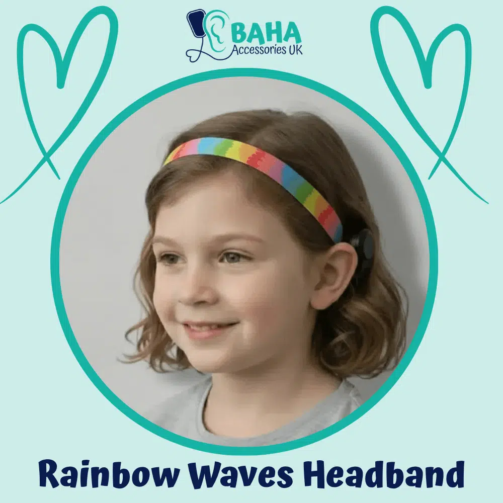 Rainbow Waves BAHA Headband (Cochlear BAHA, Oticon Ponto, Med-El Adhear)
