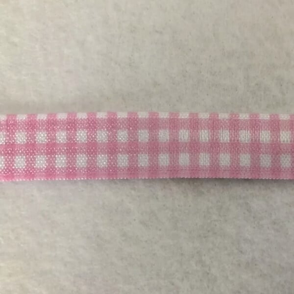 pink gingham elastic
