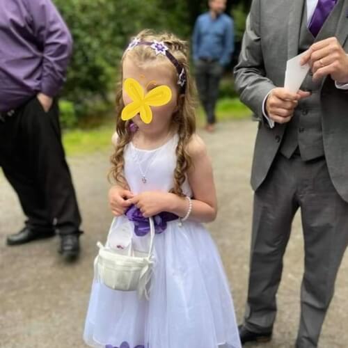 baha headband on a bridesmaid