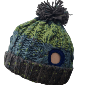 green and blue baha hat