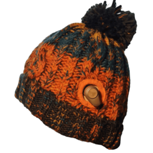 black and orange winter baha hat