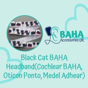 Black Cat BAHA Headband (Cochlear BAHA, Oticon Ponto, Med-El Adhear)