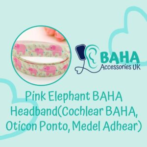 Pink Elephant BAHA Headband (Cochlear BAHA, Oticon Ponto, Med-El Adhear)