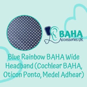 Blue Rainbow BAHA Wide Headband (Cochlear BAHA, Oticon Ponto, Med-El Adhear)