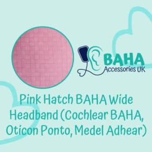 Pink Hatch BAHA Wide Headband (Cochlear BAHA, Oticon Ponto, Med-El Adhear)