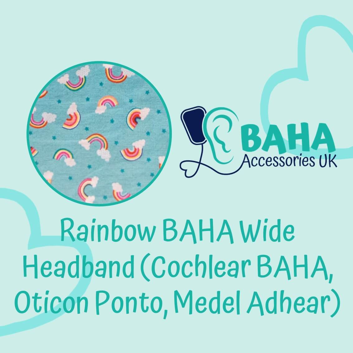 Rainbow BAHA Wide Headband (Cochlear BAHA, Oticon Ponto, Med-El Adhear)