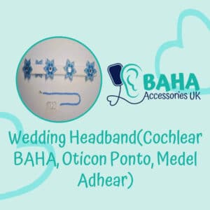 Wedding BAHA Headband & Matching Beaded Safety Line (Cochlear BAHA & Oticon Ponto)