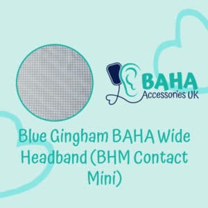Blue Gingham Wide Headband (BHM Contact Mini & Puretone)