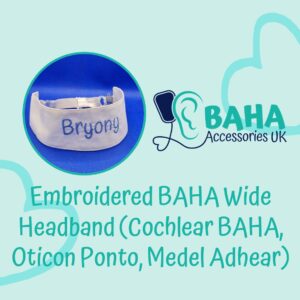 Embroidered BAHA Wide Headband (Cochlear BAHA, Oticon Ponto, Med-El Adhear) - Image 3