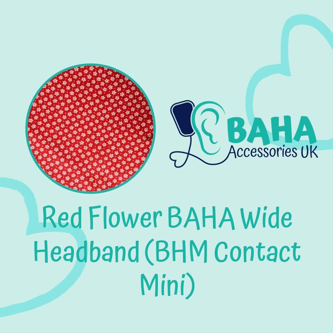 Red Flower Wide Headband (BHM Contact Mini & Puretone)
