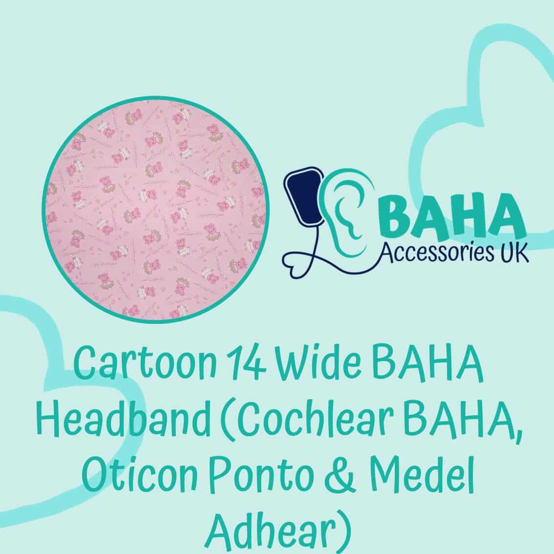 Cartoon 14 BAHA Wide Headband (Cochlear BAHA, Oticon Ponto, Med-El Adhear)