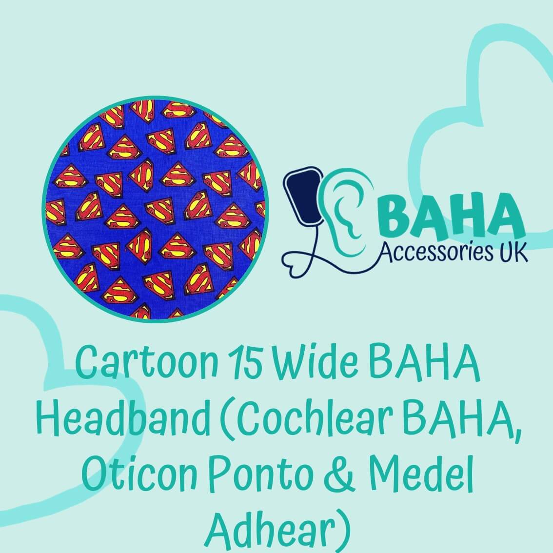 Cartoon 15 BAHA Wide Headband (Cochlear BAHA, Oticon Ponto, Med-El Adhear)