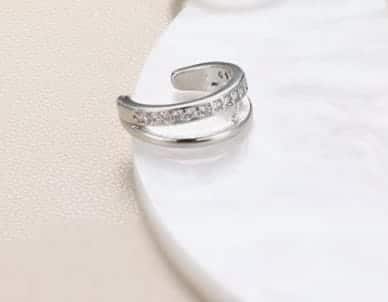 Stirling Silver Ear Cuff Safety Chain - Image 3