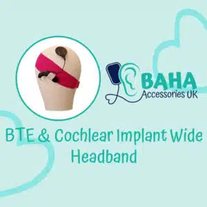 Alternative view of Blue Gingham Wide Headband (BTE & Cochlear Implant)