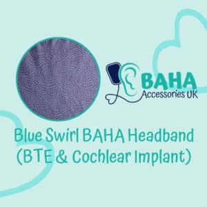 Blue Swirl Wide Headband (BTE & Cochlear Implant)