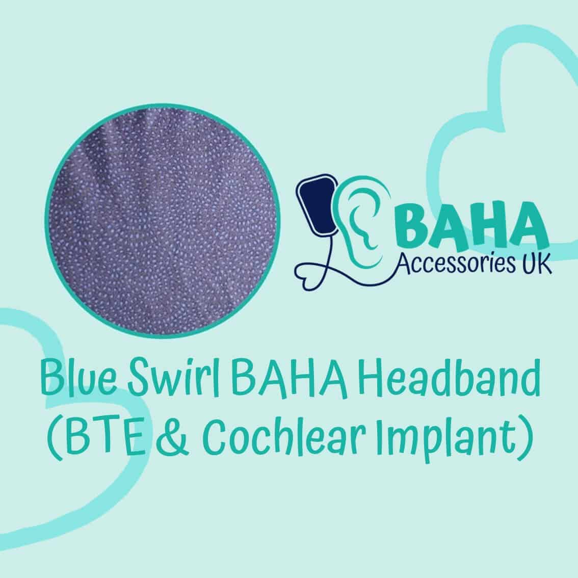 Blue Swirl Wide Headband (BTE & Cochlear Implant)