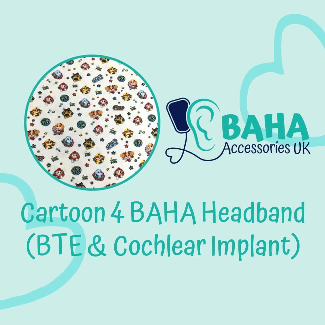 Cartoon 4 Wide Headband (BTE & Cochlear Implant)