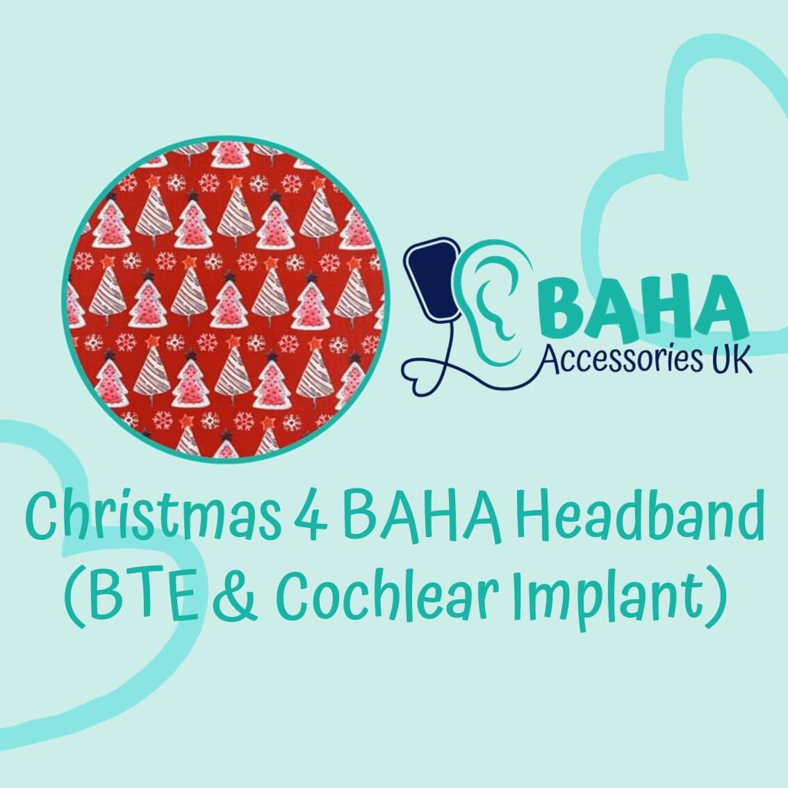 Christmas 4 Wide Headband (BTE & Cochlear Implant)