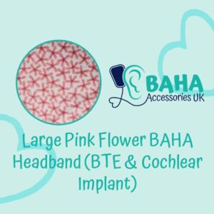 Large Pink Flower Wide Headband (BTE & Cochlear Implant)