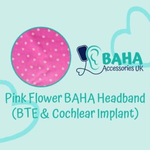 Pink Flower Wide Headband (BTE & Cochlear Implant)