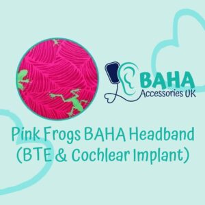 Pink Frogs Wide Headband (BTE & Cochlear Implant)