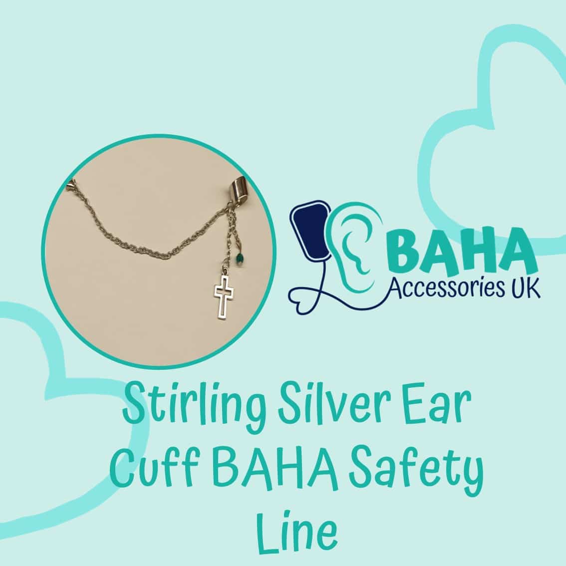 Stirling Silver Ear Cuff Safety Chain
