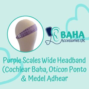 Purple Scales BAHA Wide Headband (Cochlear BAHA, Oticon Ponto, Med-El Adhear)