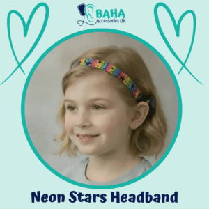 Neon Stars BAHA Headband (Cochlear BAHA, Oticon Ponto, Med-El Adhear)