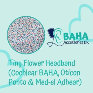 Tiny Flower BAHA Wide Headband (Cochlear BAHA, Oticon Ponto, Med-El Adhear)
