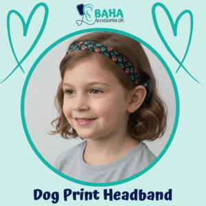 Dog Prints BAHA Headband (Cochlear BAHA, Oticon Ponto, Med-El Adhear)
