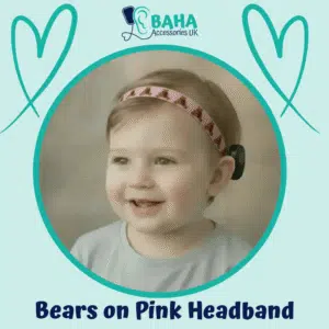 Bears on Pink BAHA Headband (Cochlear BAHA, Oticon Ponto, Med-El Adhear)