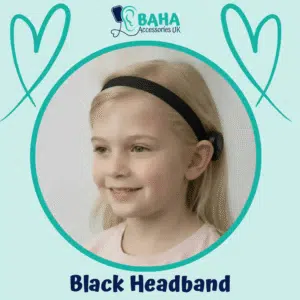 Black BAHA Headband (Cochlear BAHA, Oticon Ponto, Medal Adhear)