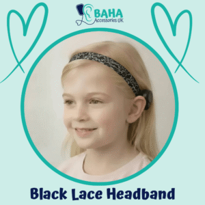 Black Lace BAHA Headband (Cochlear BAHA, Oticon Ponto, Med-El Adhear)