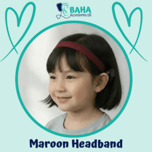 Maroon BAHA Headband (Cochlear BAHA, Oticon Ponto, Med-El Adhear)