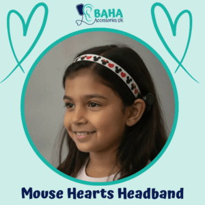 Mouse Hearts BAHA Headband (Cochlear BAHA, Oticon Ponto, Med-El Adhear)