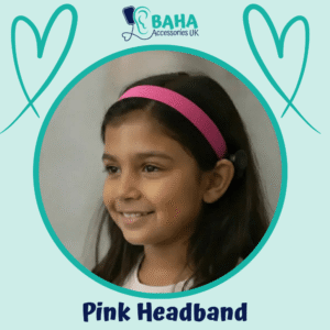 Pink BAHA Headband (Cochlear BAHA, Oticon Ponto, Med-El Adhear)