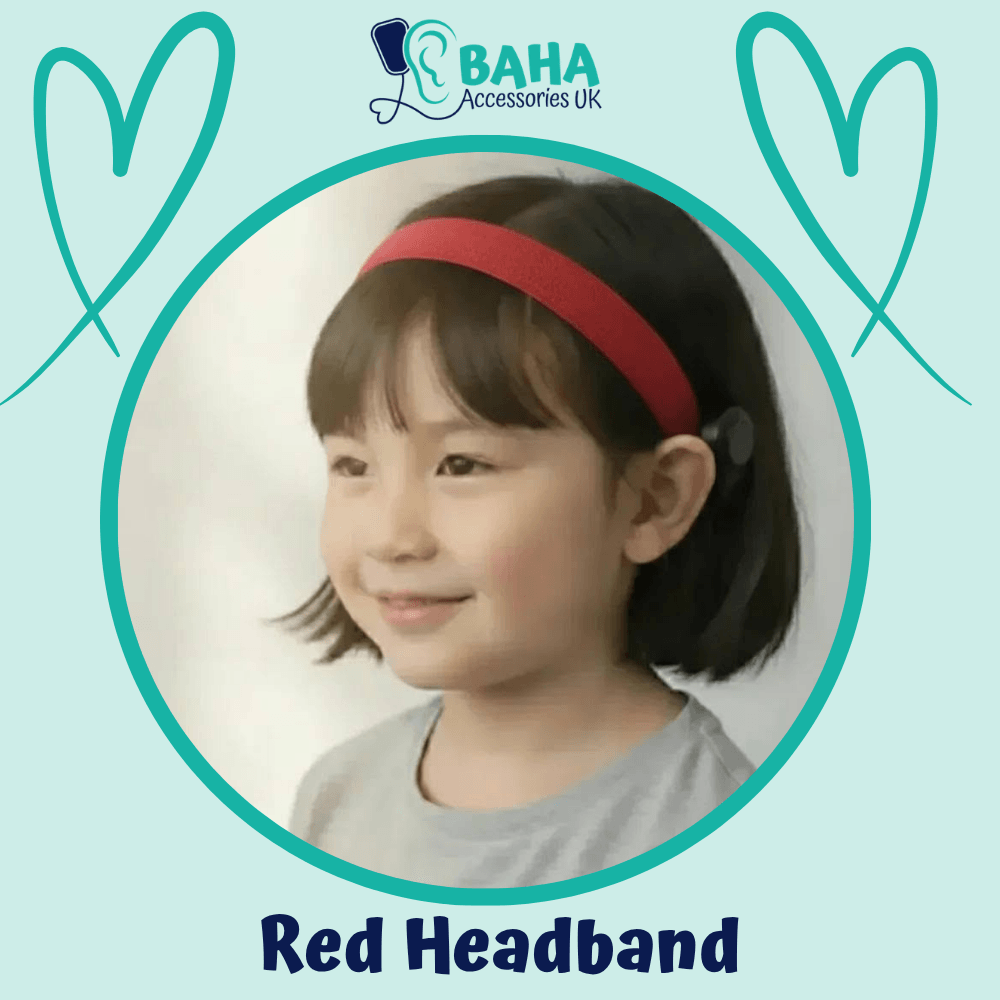 Red BAHA Headband (Cochlear BAHA, Oticon Ponto, Med-El Adhear)